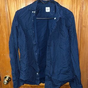 Gap Mens Button Down Polkadot Shirt Size M